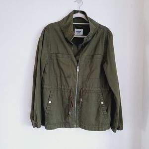 old Navy Green  Cotton Utility Military Anorak Zip Jacket Large